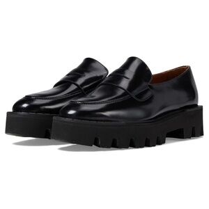 Aquatalia Alexi Black Platform Loafer Chunky Lug Sole Quiet Luxury Size 10.5